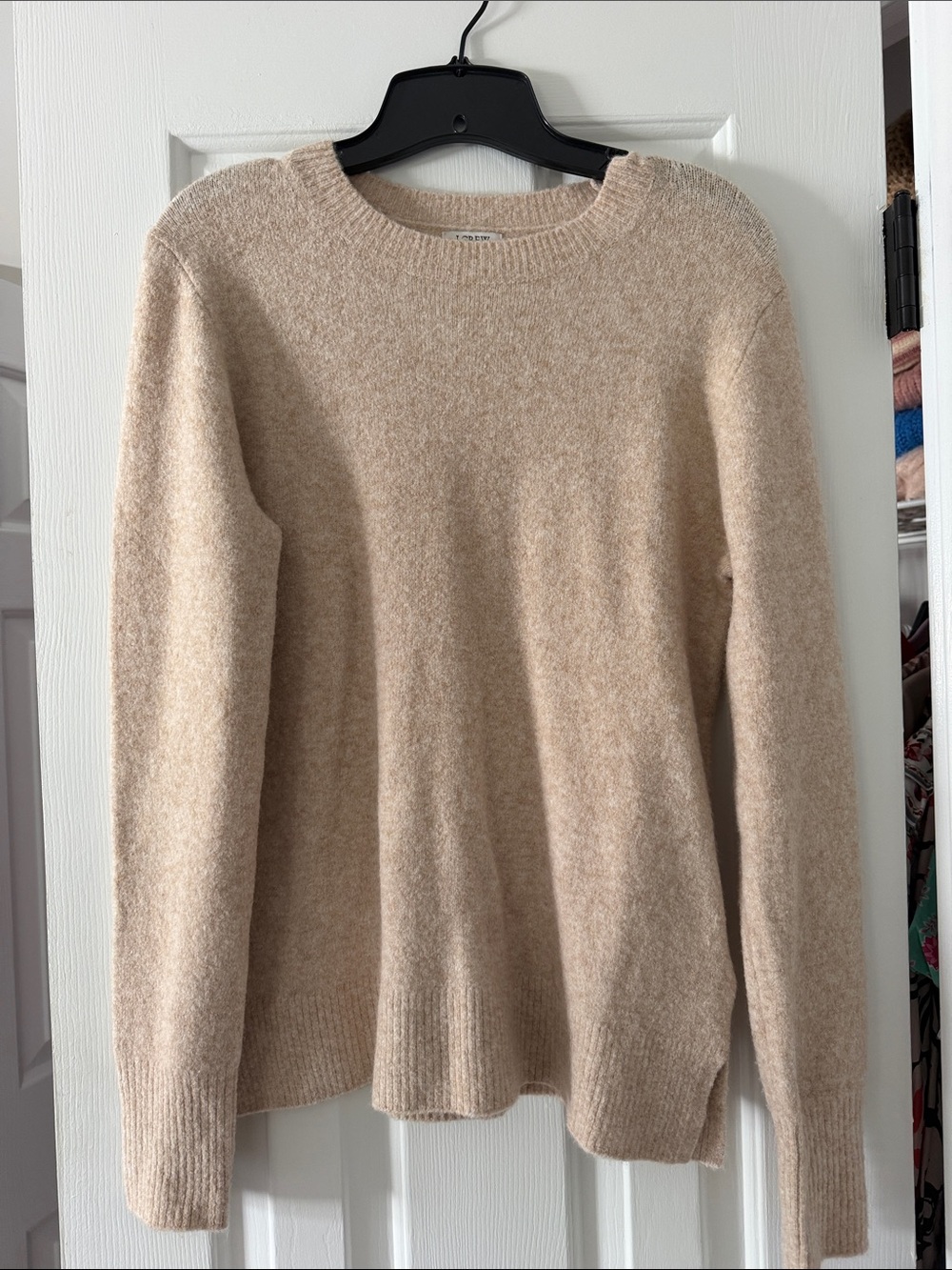 J. Crew Cozy Beige Crewneck Sweater